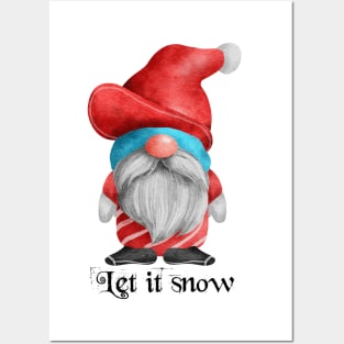 Let it snow gnome Posters and Art